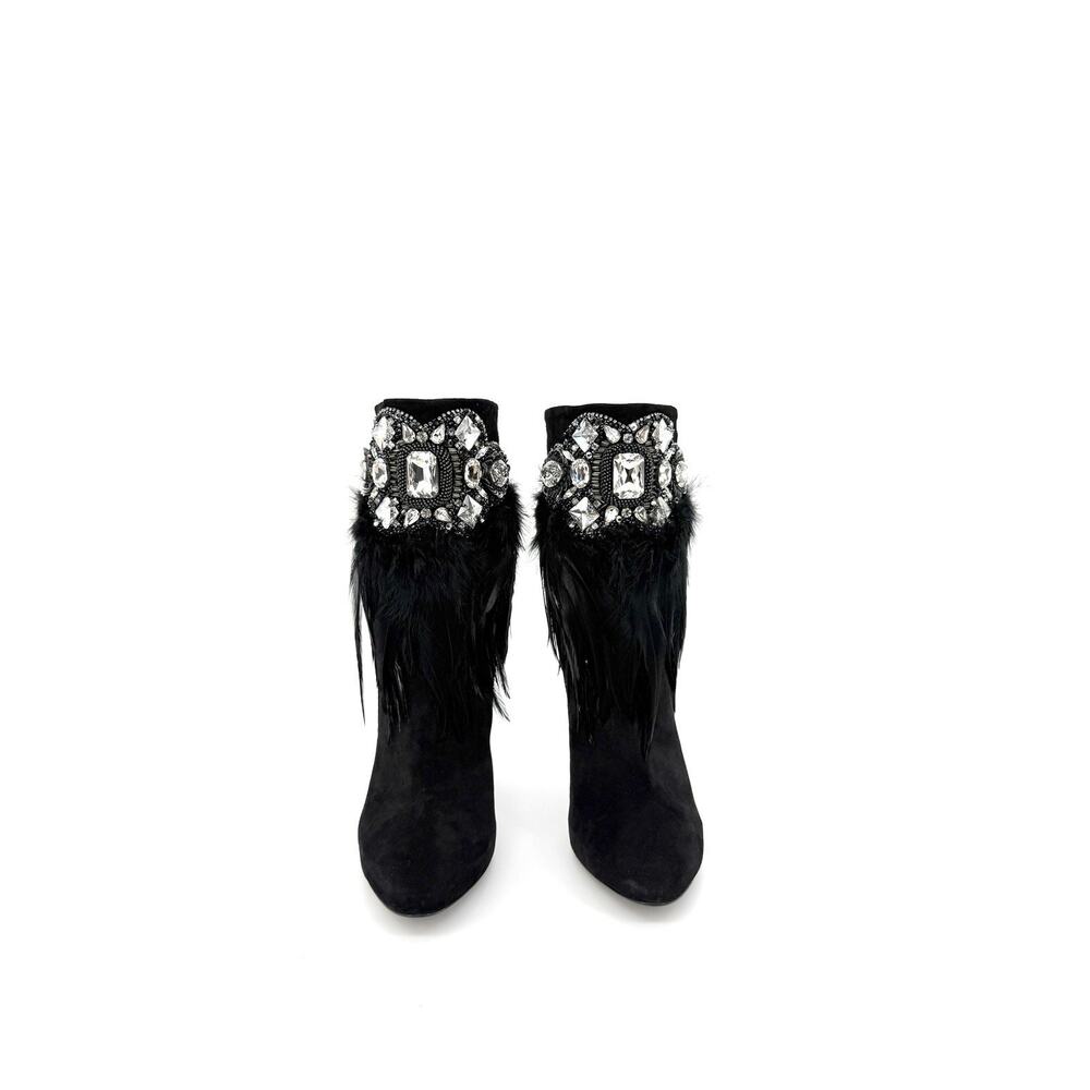 NIB Balmain x Giuseppe Zanotti Rihanna Bootie 39 US 9 Jewel Feathers Ankle Boots - Picture 5 of 13